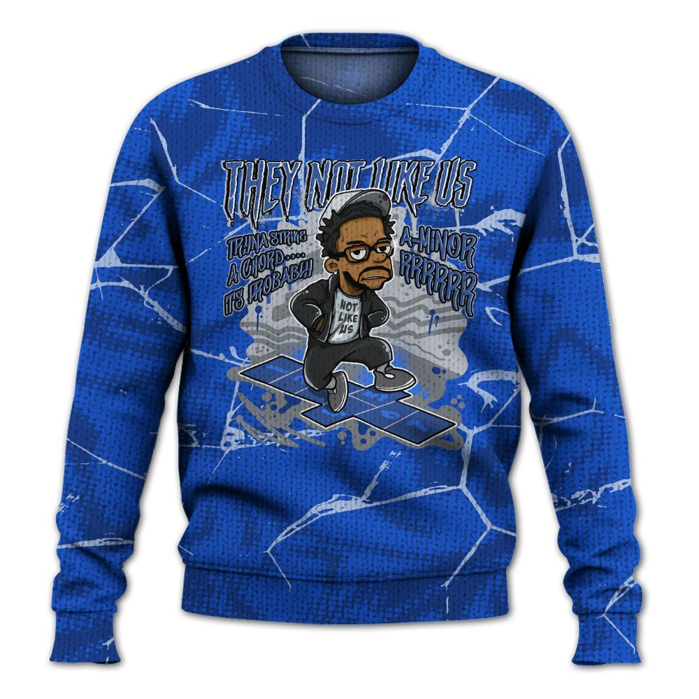 Knitted Sweater To Match Air Foamposite One Royal - Hopscotch Dislike Us Graphic Crack