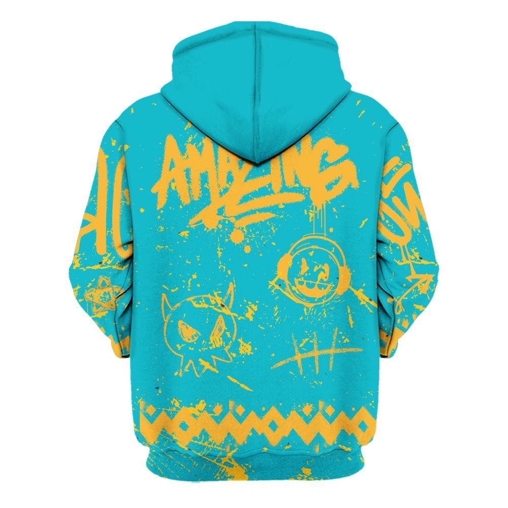 Hoodie To Match Retro Aqua 5s - Friday Sneaker Crayon All Over Print
