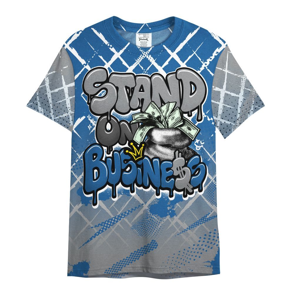 Shirt To Match French Blue 13s - Halftone Stand Business Dripping All Over Print