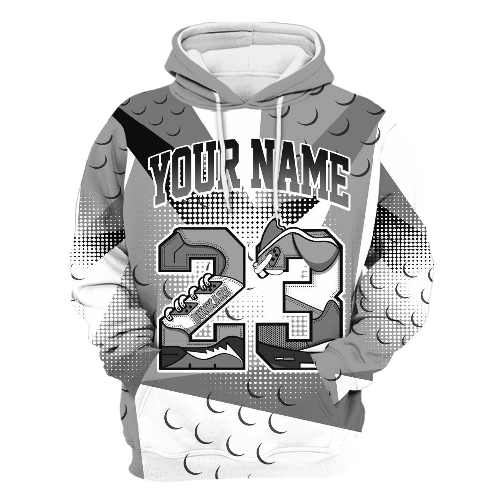 Hoodie To Match Black Wolf Grey 12s - Poly Custom Name Number 23 5s All Over Print