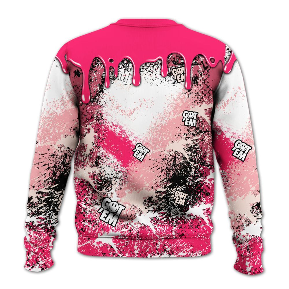Sweatshirt To Match A'One Hyper Pink Shirt, Dripping 23 Drip All Over Print