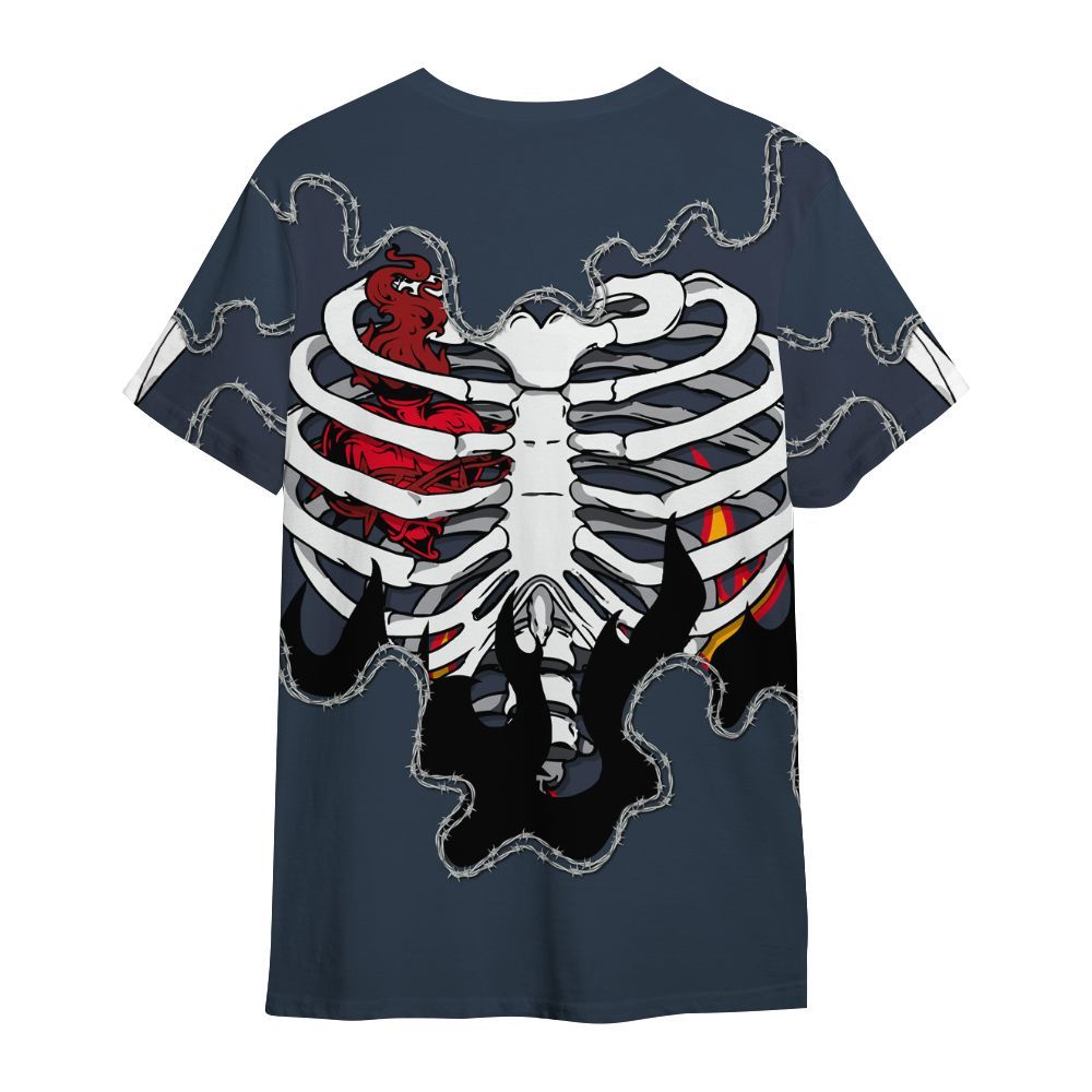 Shirt To Match Retro Olympic 6s - Skeleton Heart On Fire All Over Print