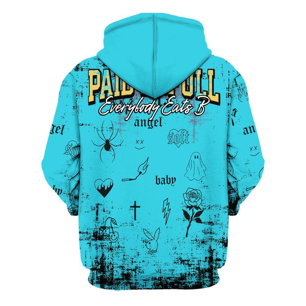 Hoodie To Match Retro Gamma Blue 11s - Paid In Full Money All Over Print