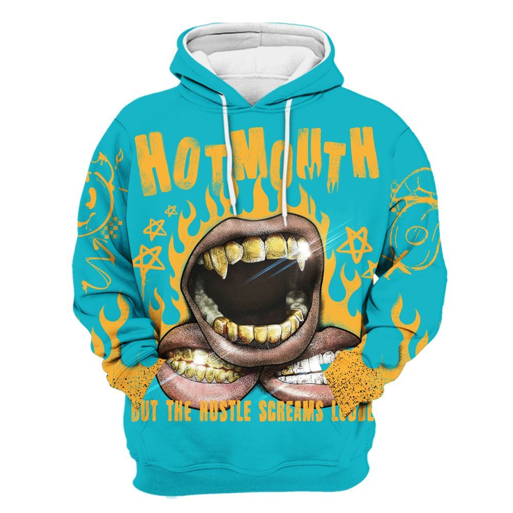 Hoodie To Match Retro Aqua 5s - Mouth Burning Street Style All Over Print