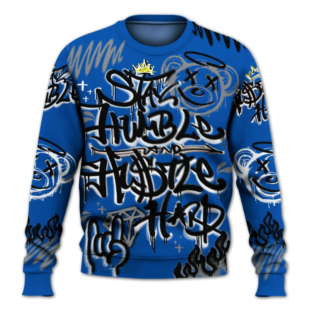 Sweatshirt To Match Racer Blue 5s - Humble Drip Streetwear Graffity All Over Print