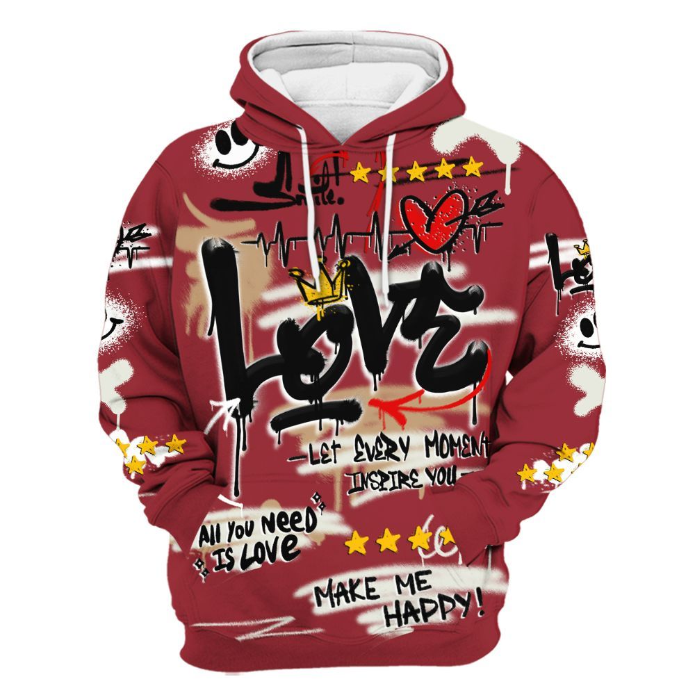 Hoodie To Match Chicago 2025 40s Shirt, Happy Love Beats Graffiti Streetwear All Over Print