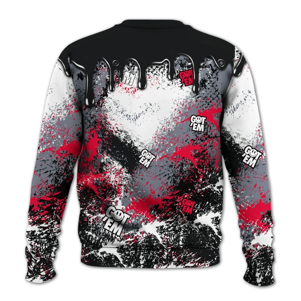 Sweatshirt To Match Mid Black Metallic 1s - Dripping 23 Drip All Over Print