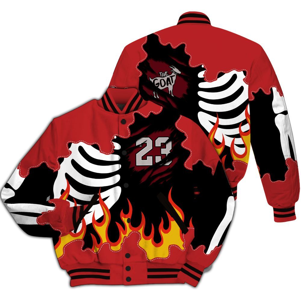 Varsity Jacket To Match Kobe 9 Elite Christmas - Burning Skeleton 23 G.O.A.T All Over Print