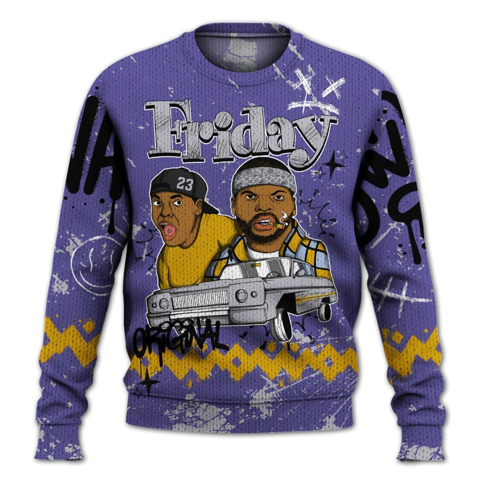 Sweater To Match Lakeshow 4s - Friday Sneaker Crayon Graphic