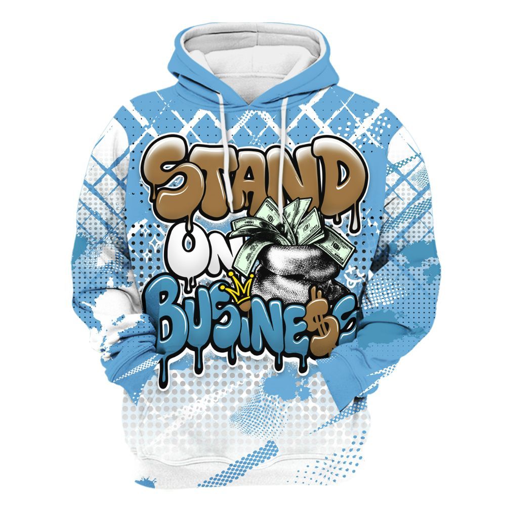Hoodie To Match SB Dunk Low University Blue - Halftone Stand Business Dripping All Over Print
