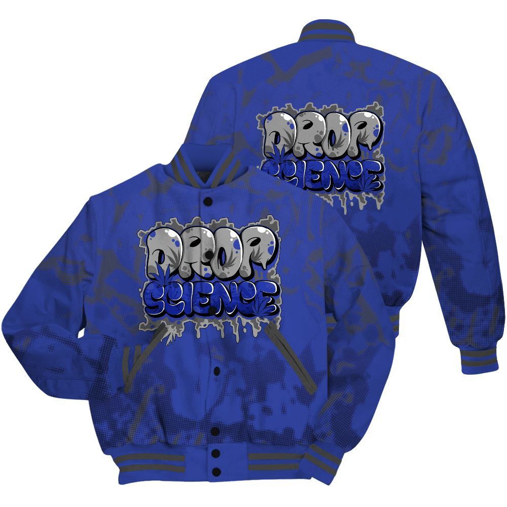 Varsity Jacket To Match Air Max Plus Black Racer Blue Shirt - Drop Science Street All Over Print