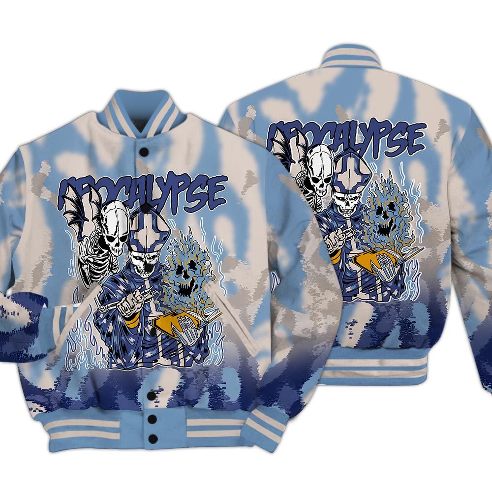 Varsity Jacket To Match High OG First In Flight 1s - Apocalypse Skeleton Burn Varsity Jacket Unisex