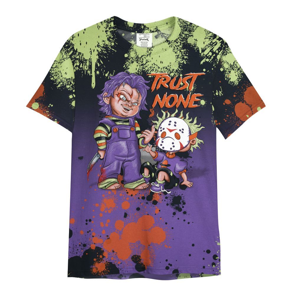 Shirt To Match Canyon Purple 4s - Trust No One Scary All Over Print