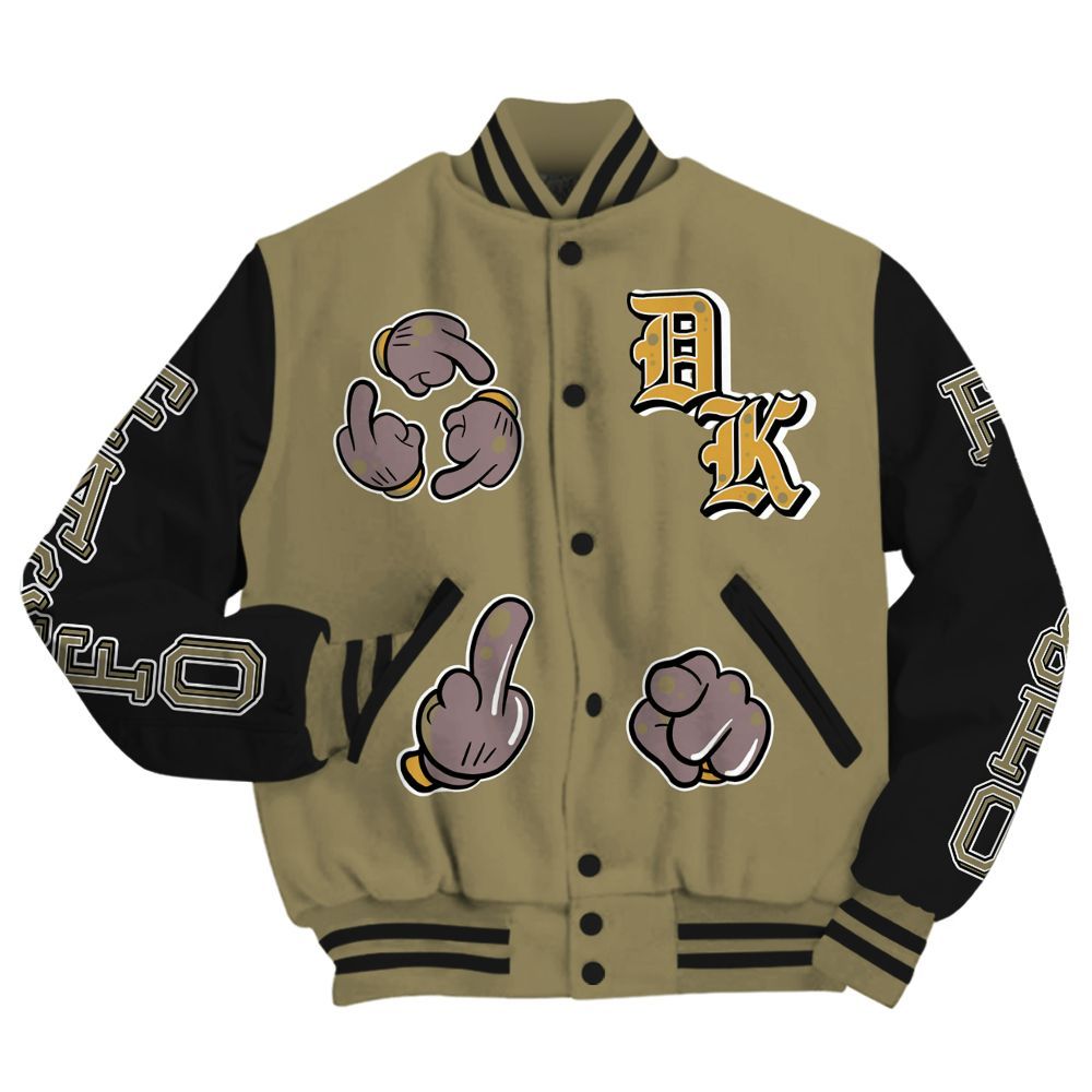 Varsity Jacket To Match Black Olive 7s - F Around Find Out Graphic All Over Print