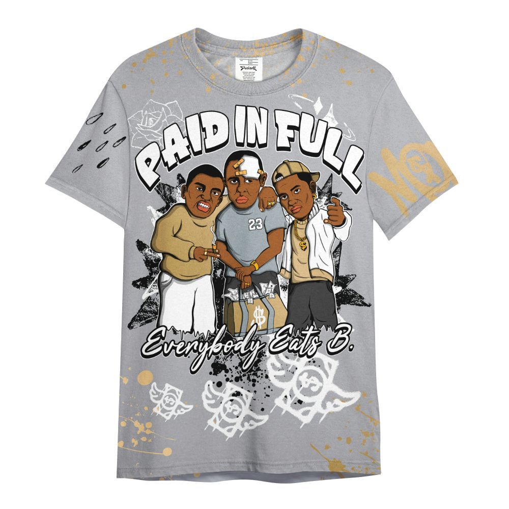 Shirt To Match Retro High OG Cool Grey 1s - Everybody Paid In Full Crayon All Over Print