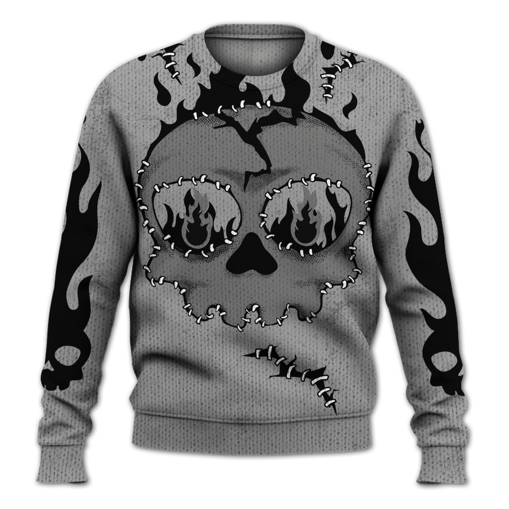 Knitted Sweater To Match Black Wolf Grey 12s - Cracked Skull Stitches