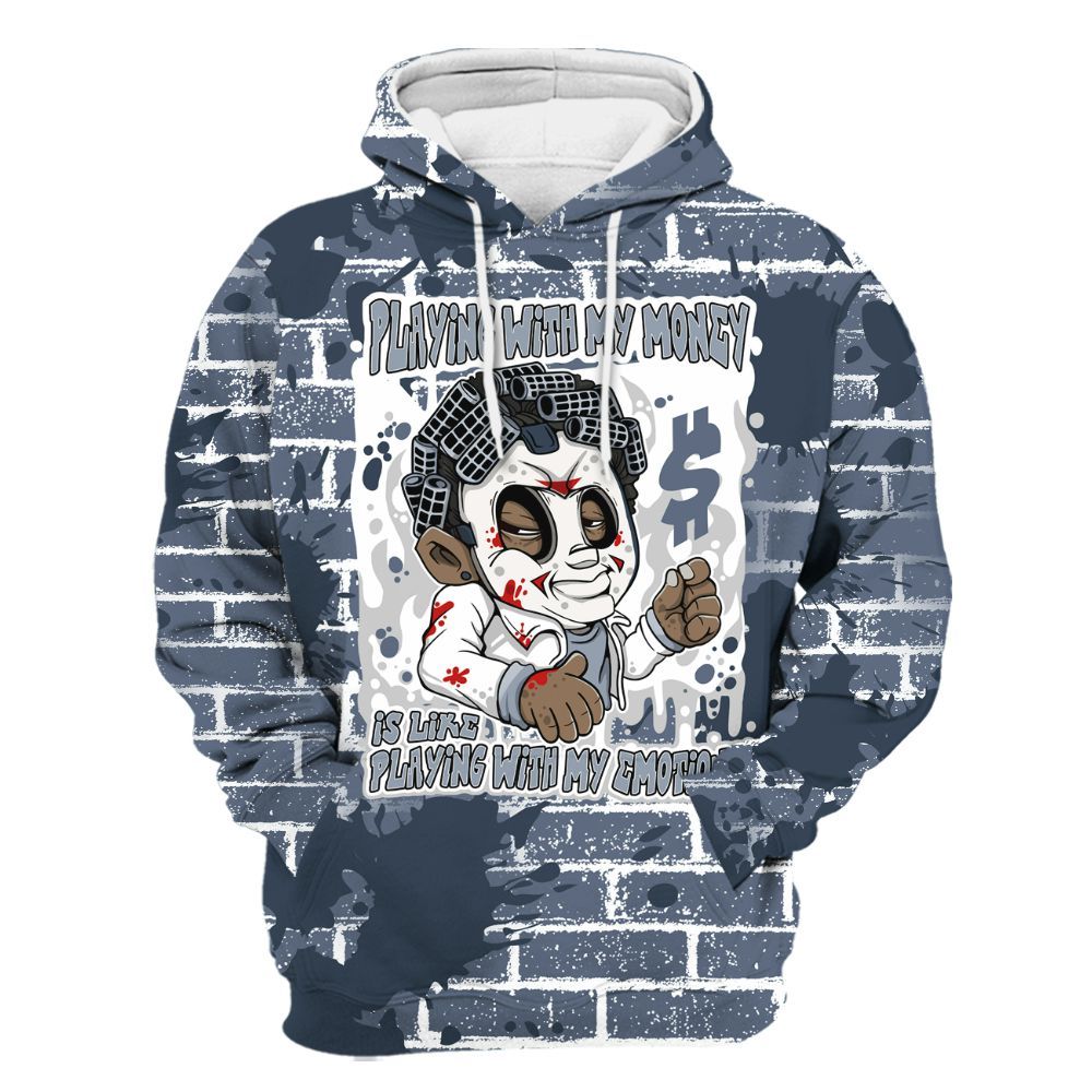 Hoodie To Match Low Diffused Blue 11s - Playing With My Money Graphic Halloween All Over Print