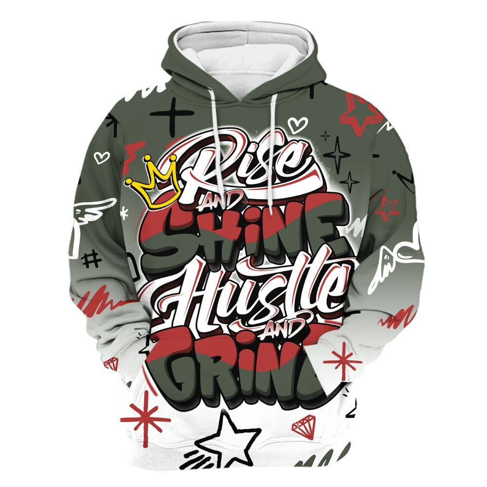 Hoodie To Match Air Force 1 Low Year Of The Snake Shirt, Rise Shine Hustle Grind All Over Print