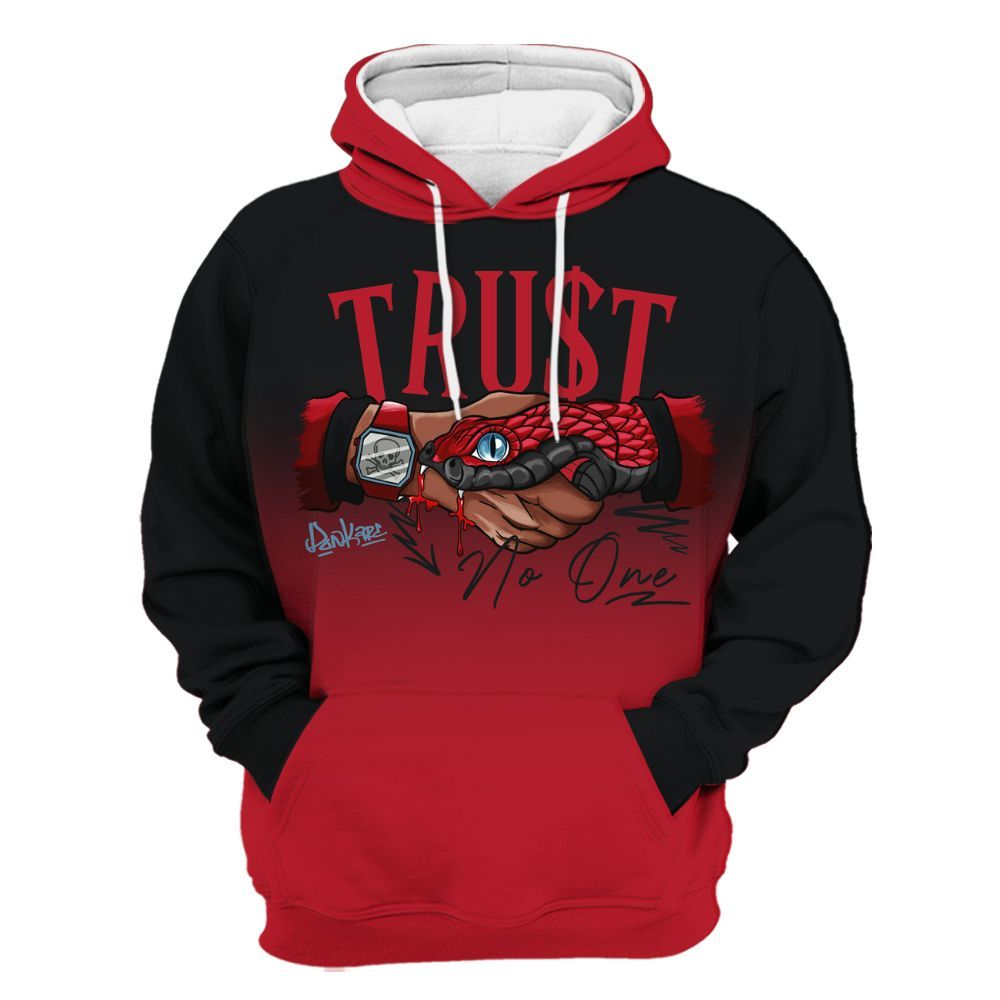 Hoodie To Match Retro Raging Bull 5s - Snake Trust No One Drip All Over Print