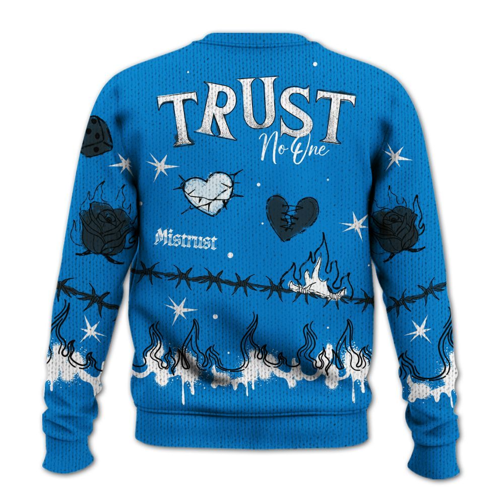 Sweater To Match High OG FragmentxULA White Black 1s - Trust No One Snake-Bite Doodle Crayon Graphic