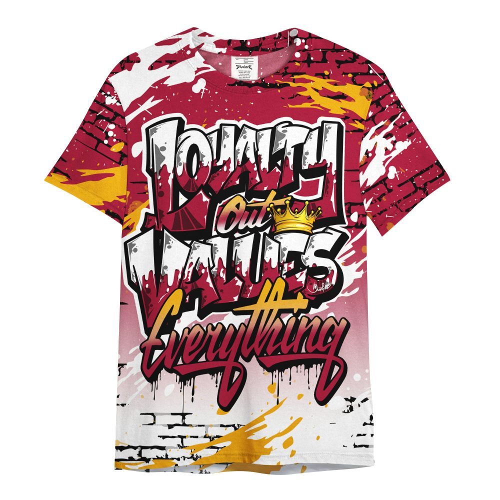 Shirt To Match Cardinal 7s - Values Of Loyalty Drip All Over Print