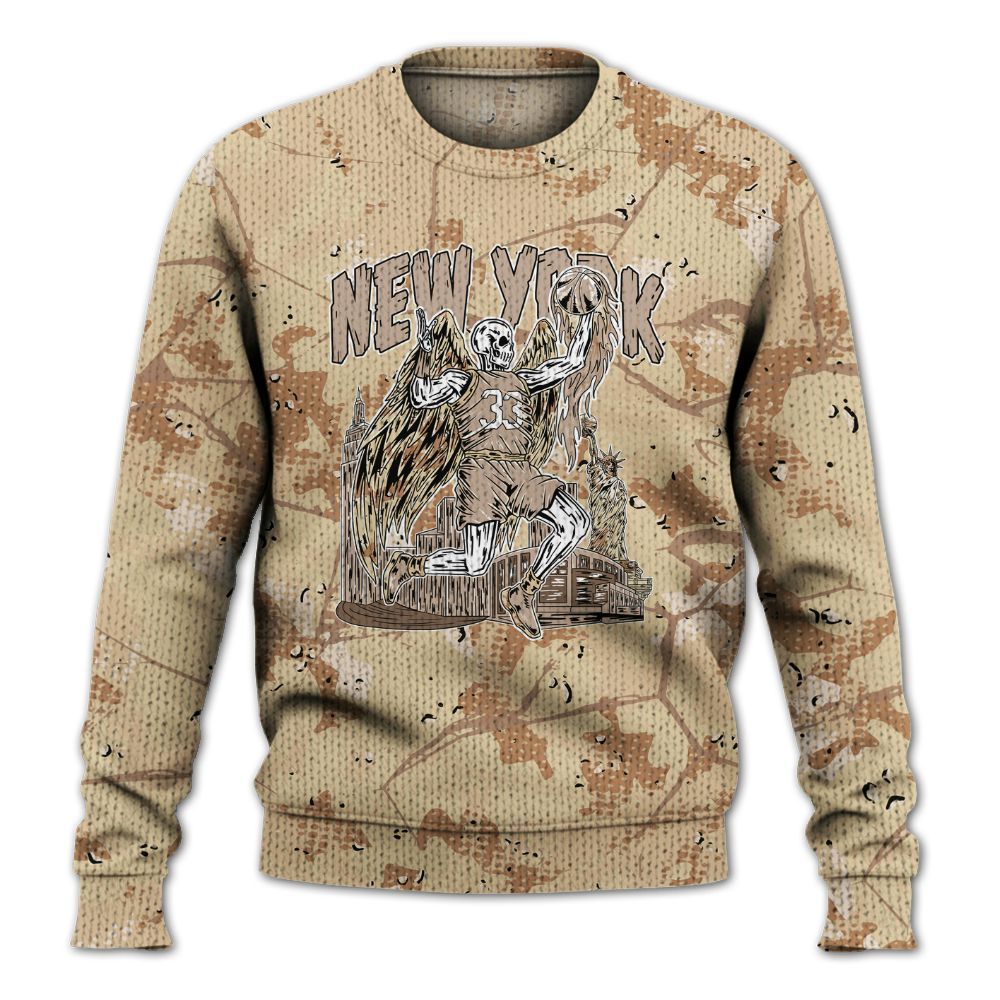 Knitted Sweater To Match Desert Camo 3s - Ewing Era Skeleton Crack
