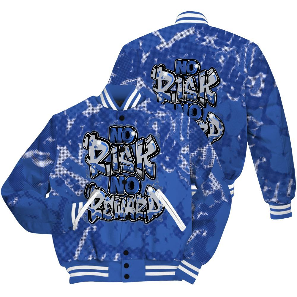 Varsity Jacket To Match Air Foamposite One Royal Shirt - No Risks No Reward Street All Over Print