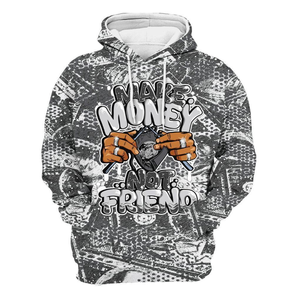 Hoodie To Match Reverse Black White 6s - Make Moneys Not Friend Graphic Banknotes All Over Print