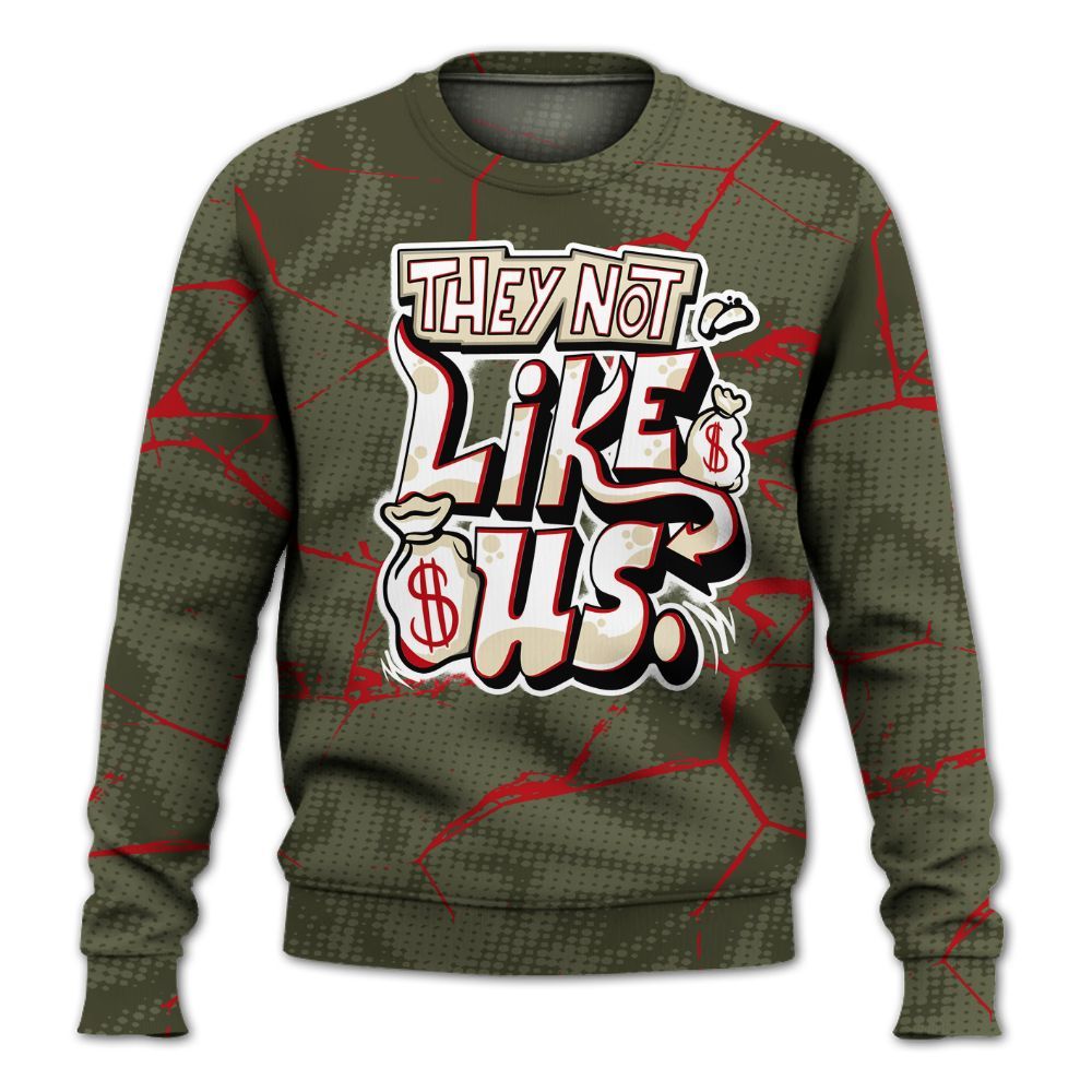 Sweatshirt To Match Low OG Medium Olive 1s - Dislike Us Graphic All Over Print