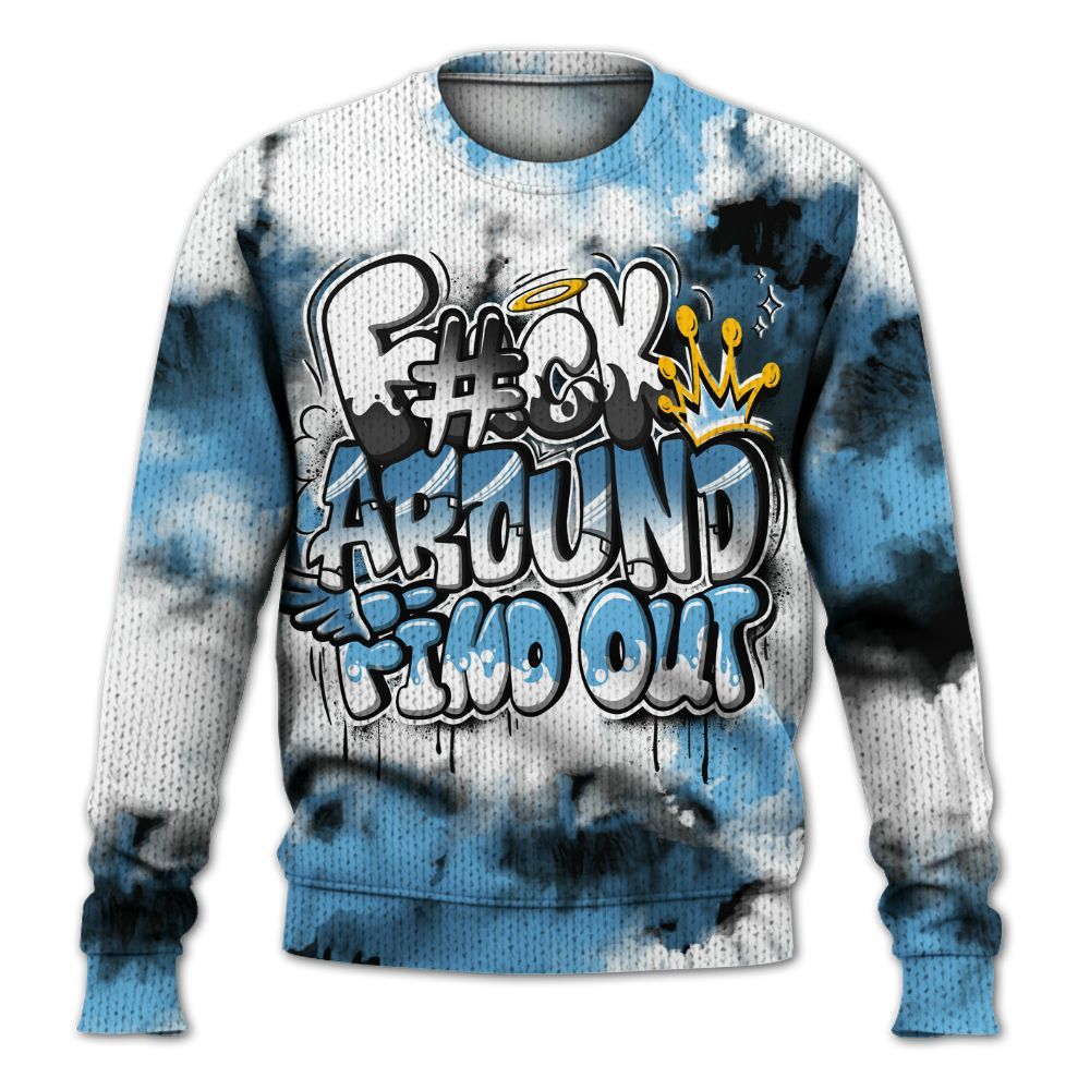 Knitted Sweater To Match Melo 12s - Tie Dye FK Around Find Out