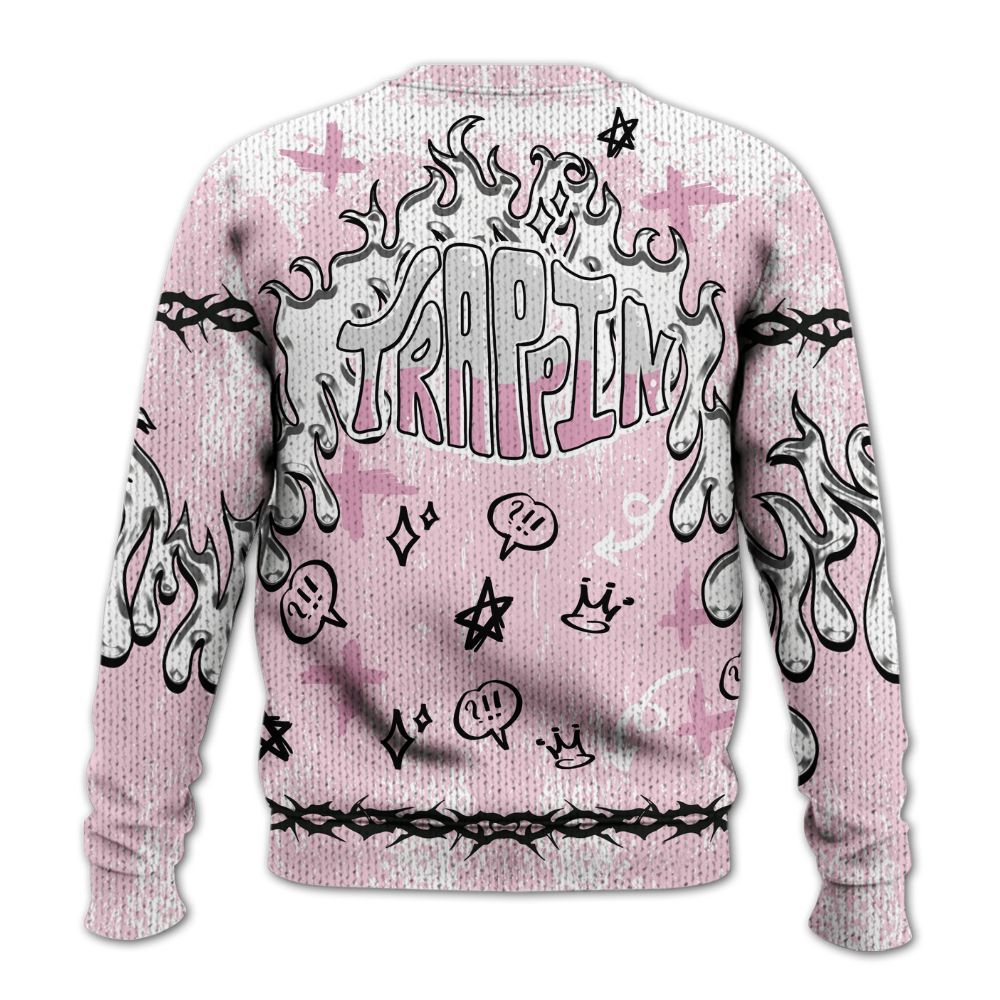 Knitted Sweater To Match Orchid 4s - Trappin' Unique Graphics
