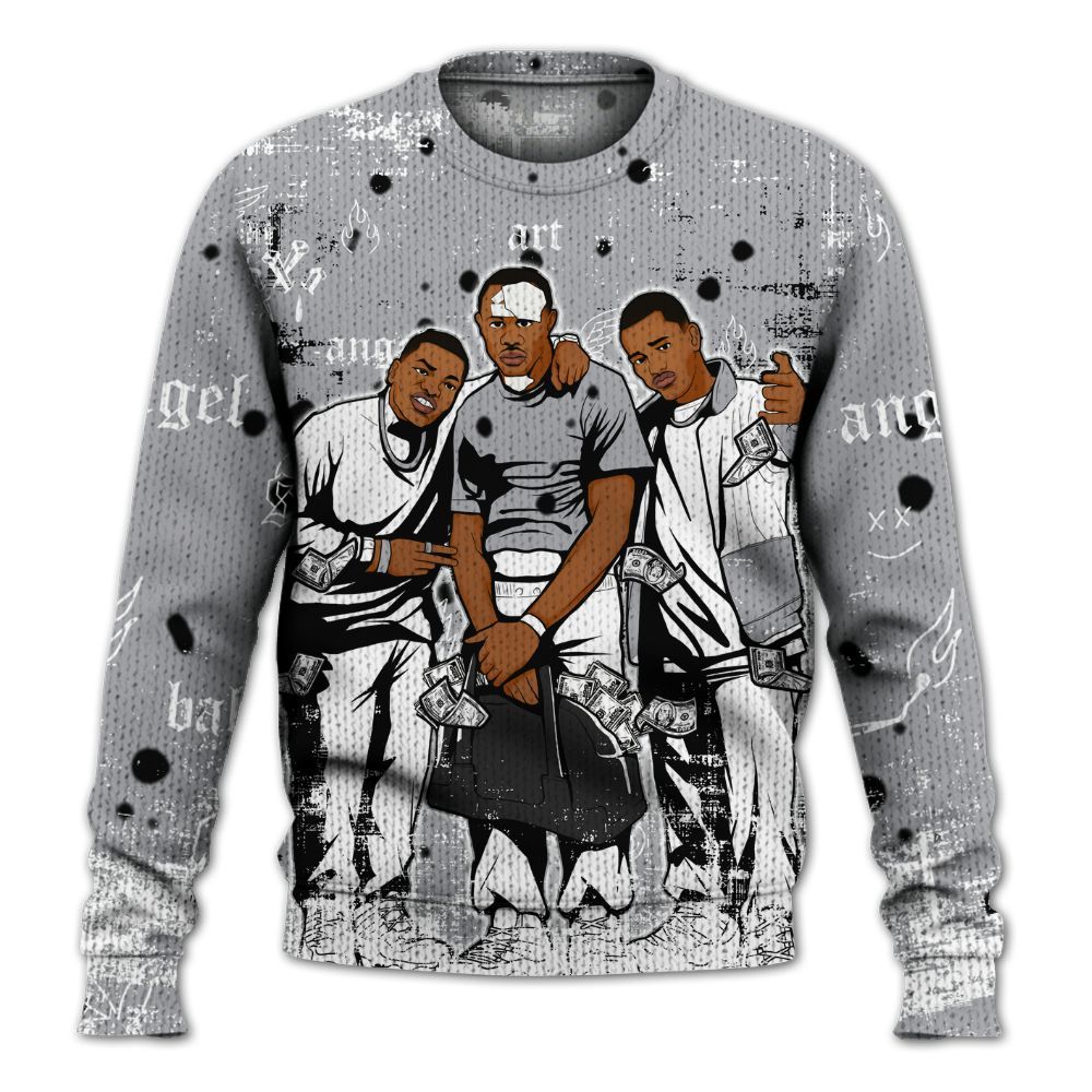 Sweater To Match White Cement 4s - Paid In Full Money Graphic