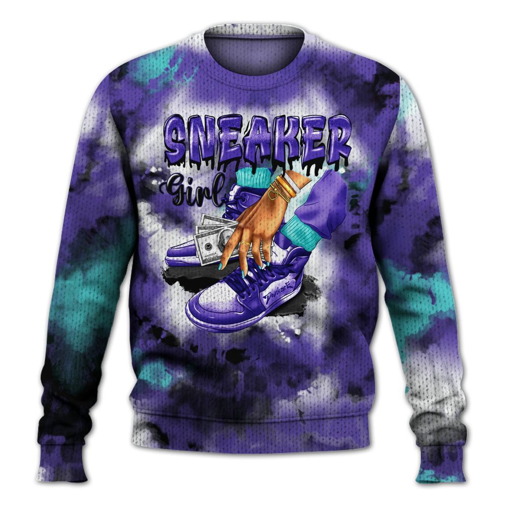 Knitted Sweater To Match Low Hornets 1s - SNEAKER Girl Money Drip Tie Dye