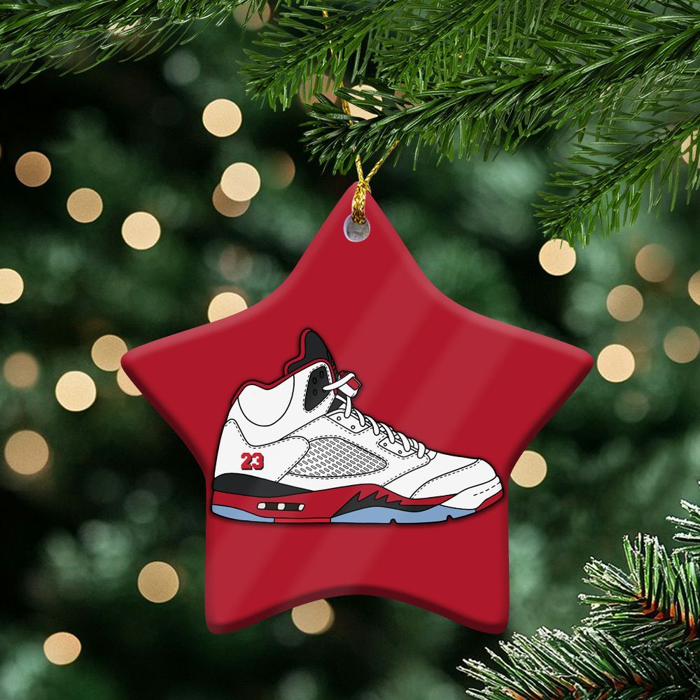 OG Fire Red 5s Ceramic Ornaments