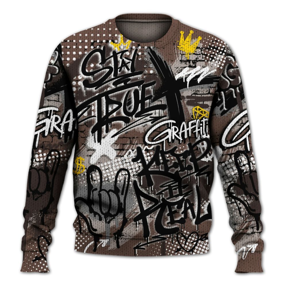Knitted Sweater To Match Air Force 1 Low Escape - True It Real Graffiti Streetwear