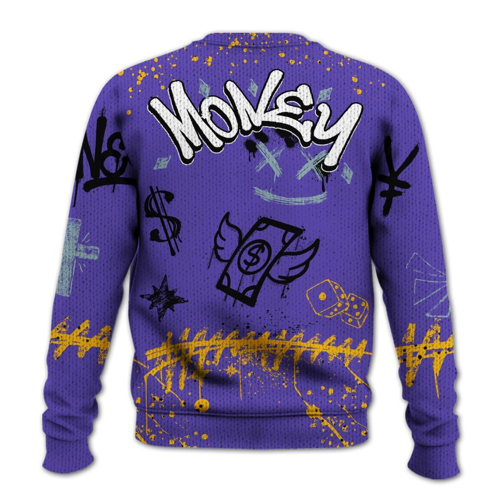 Sweater To Match Imperial Purple 4s - Everybody Paid In Full Crayon Graphic