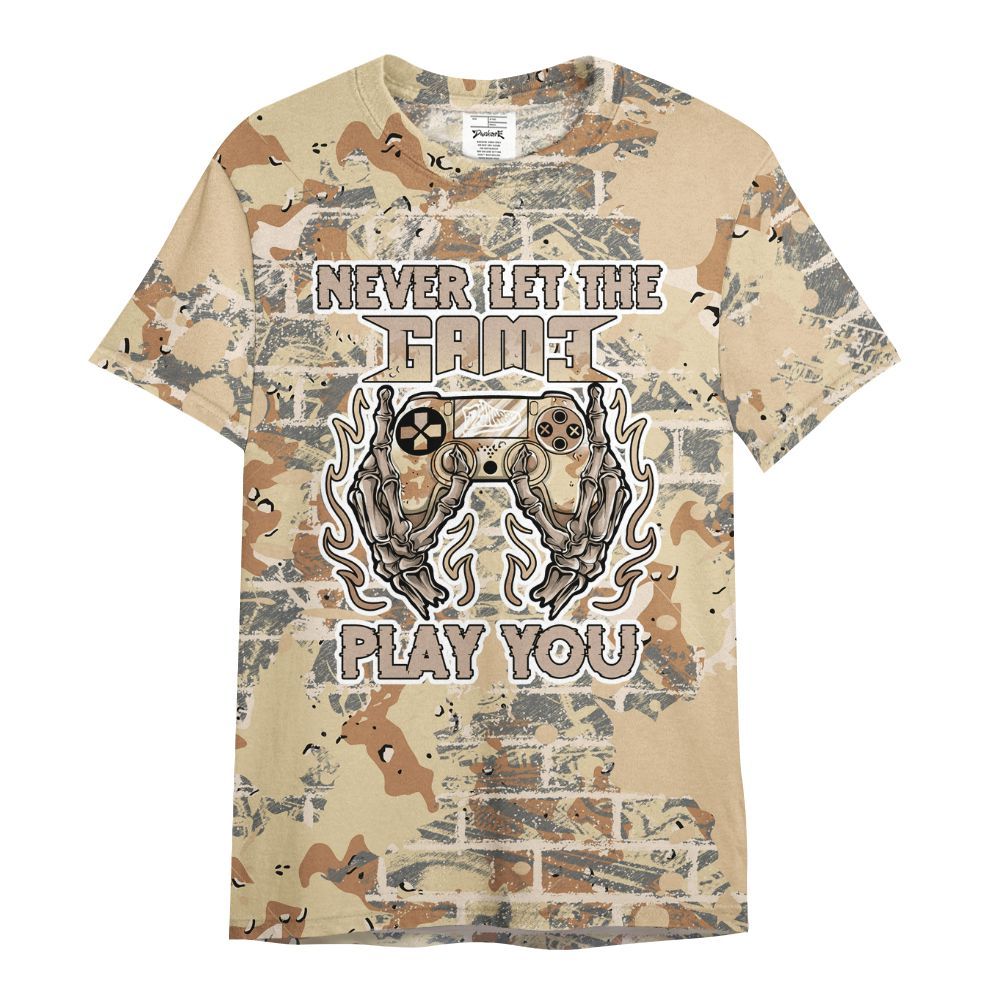 Shirt To Match Desert Camo 3s - PlayGame Skull Brick All Over Print