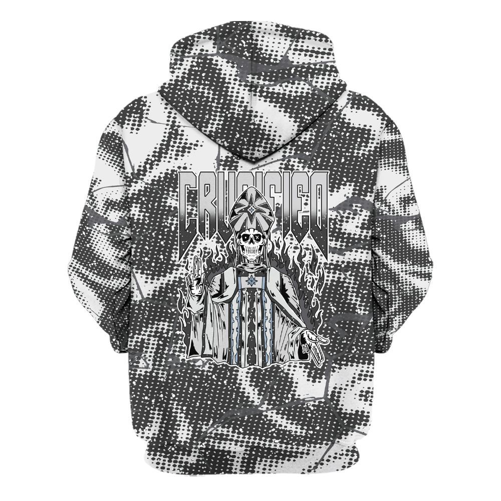 Hoodie To Match Reverse Oreo 6s - Crucified Skeleton Crack All Over Print