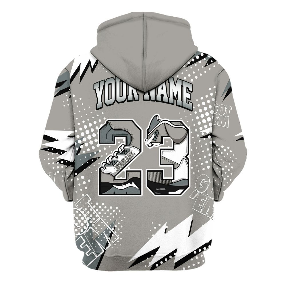 Hoodie To Match Cool Grey 9s - Custom Name Number 23 5s All Over Print