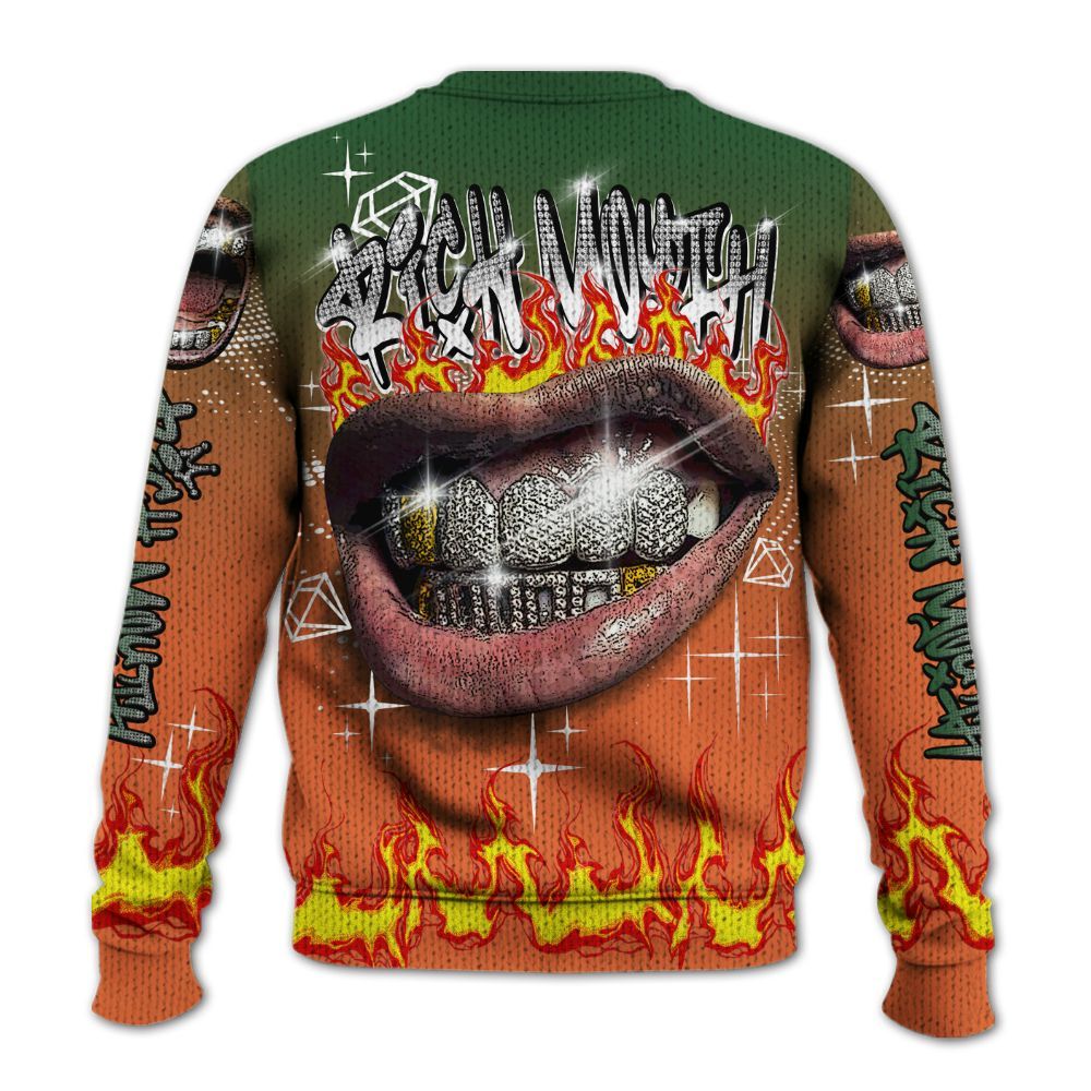 Knitted Sweater To Match Low Miami 5s - Rich Mouth Fire Rap Retro 90s