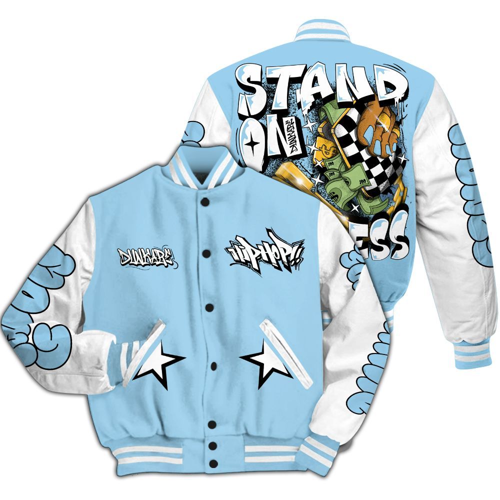 Varsity Jacket To Match Legend Blue 11s - Stand Business Graffiti Streetwear All Over Print