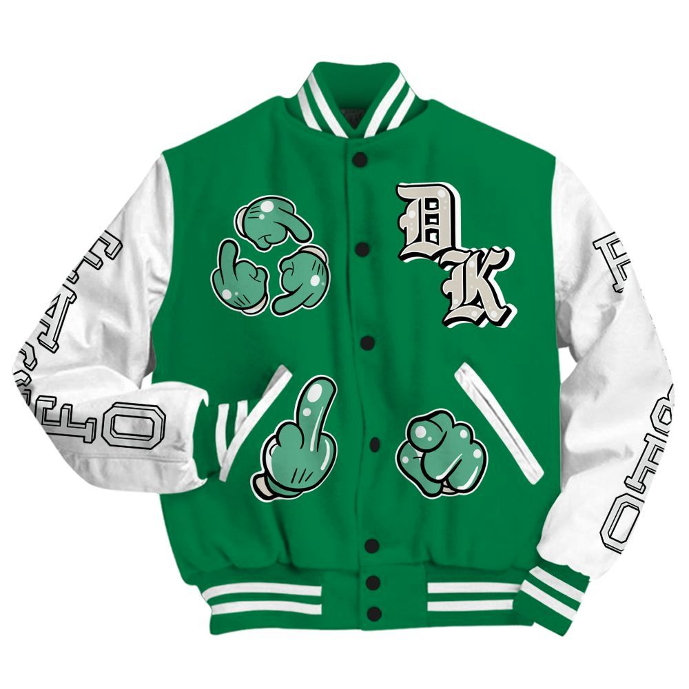 Varsity Jacket To Match Lucky Green 2s - F Around Find Out Graphic All Over Print