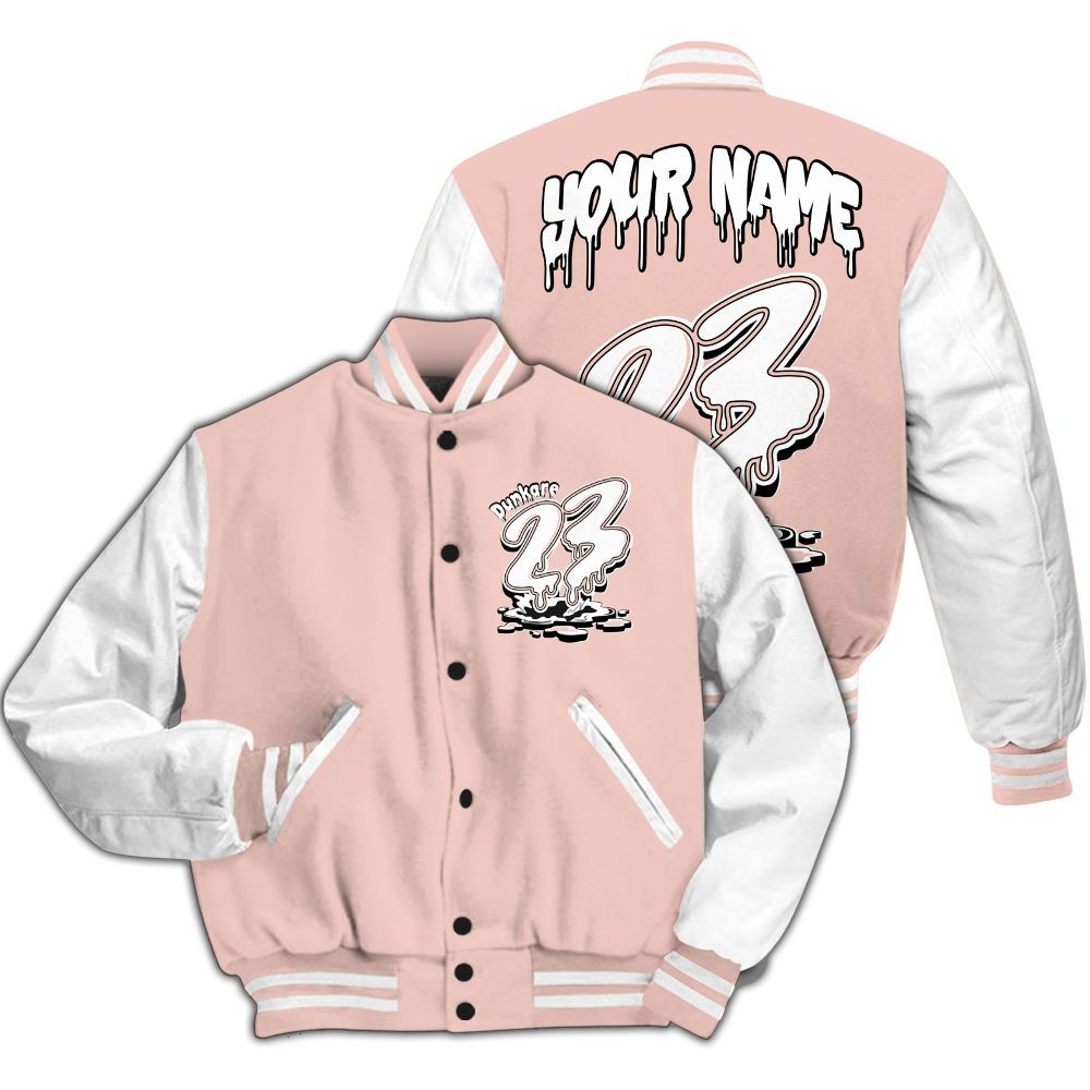 Varsity Jacket To Match Low Legend Pink 11s - Custom Name 23 Drip All Over Print