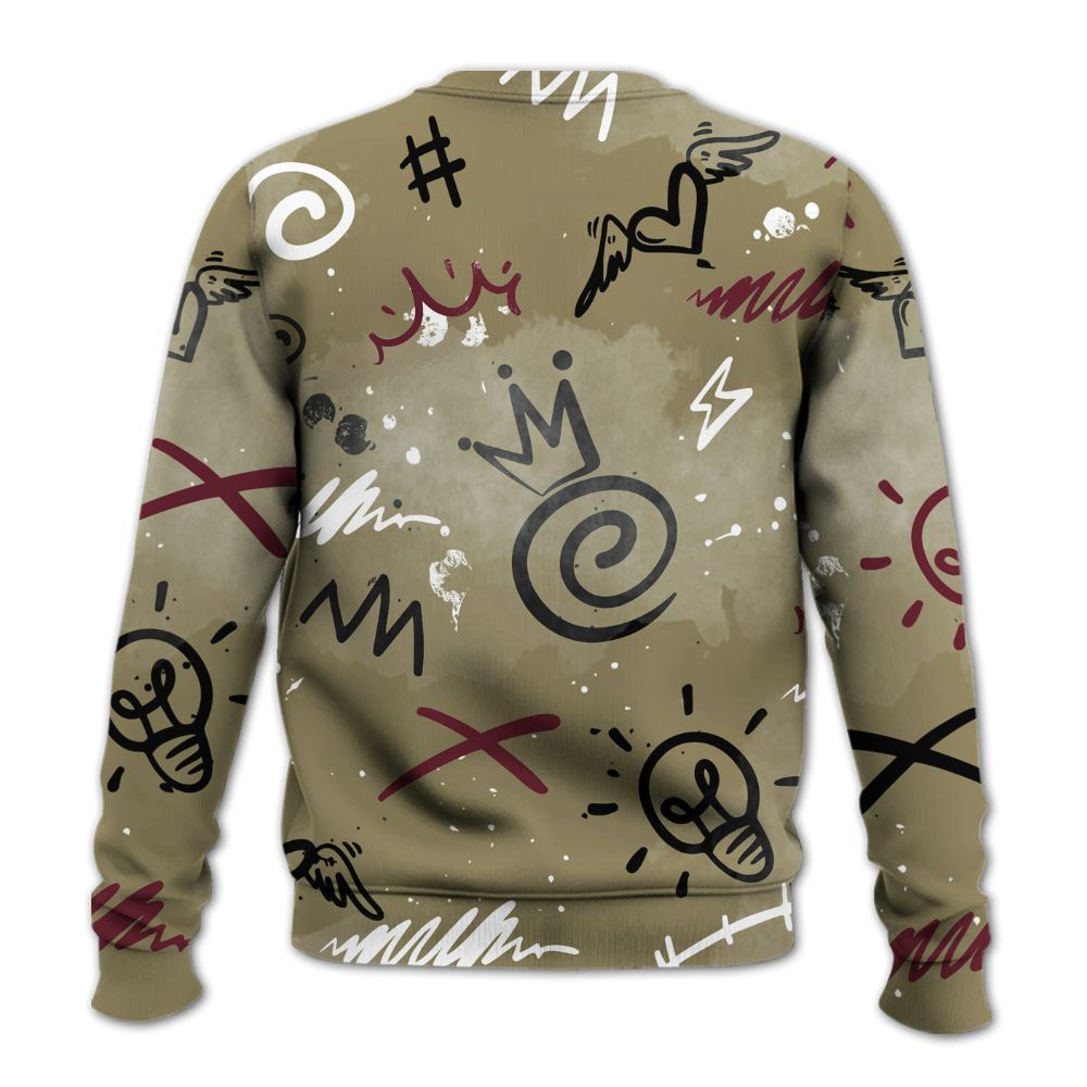 Sweatshirt To Match Black Olive 7s - Drip Been Di2ferent All Over Print