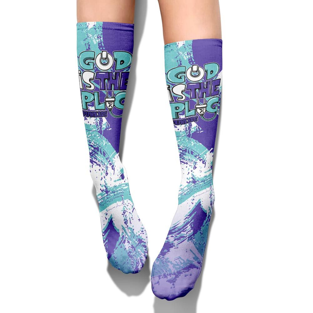 Sock To Match Low Hornets 1s - God Is The Power Cord Circle Splash