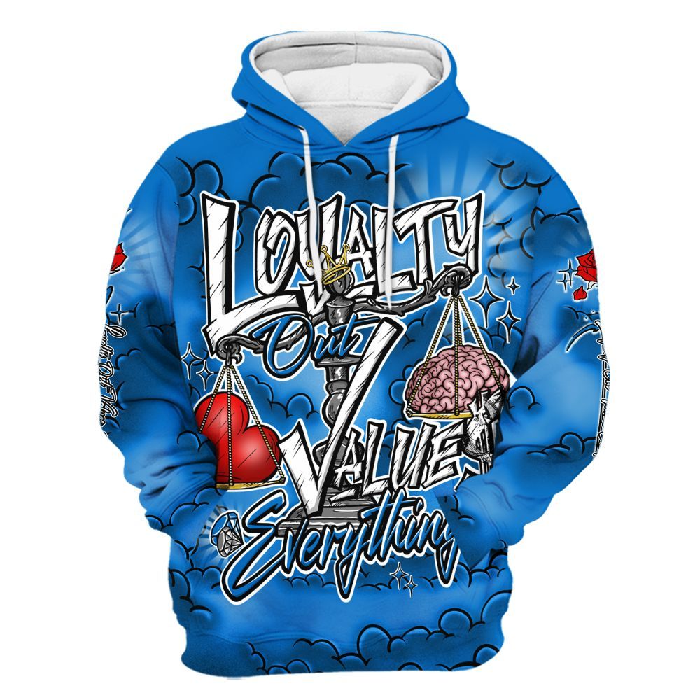 Hoodie To Match Blueberry 12s - Loyalty Wins Everything All Over Print