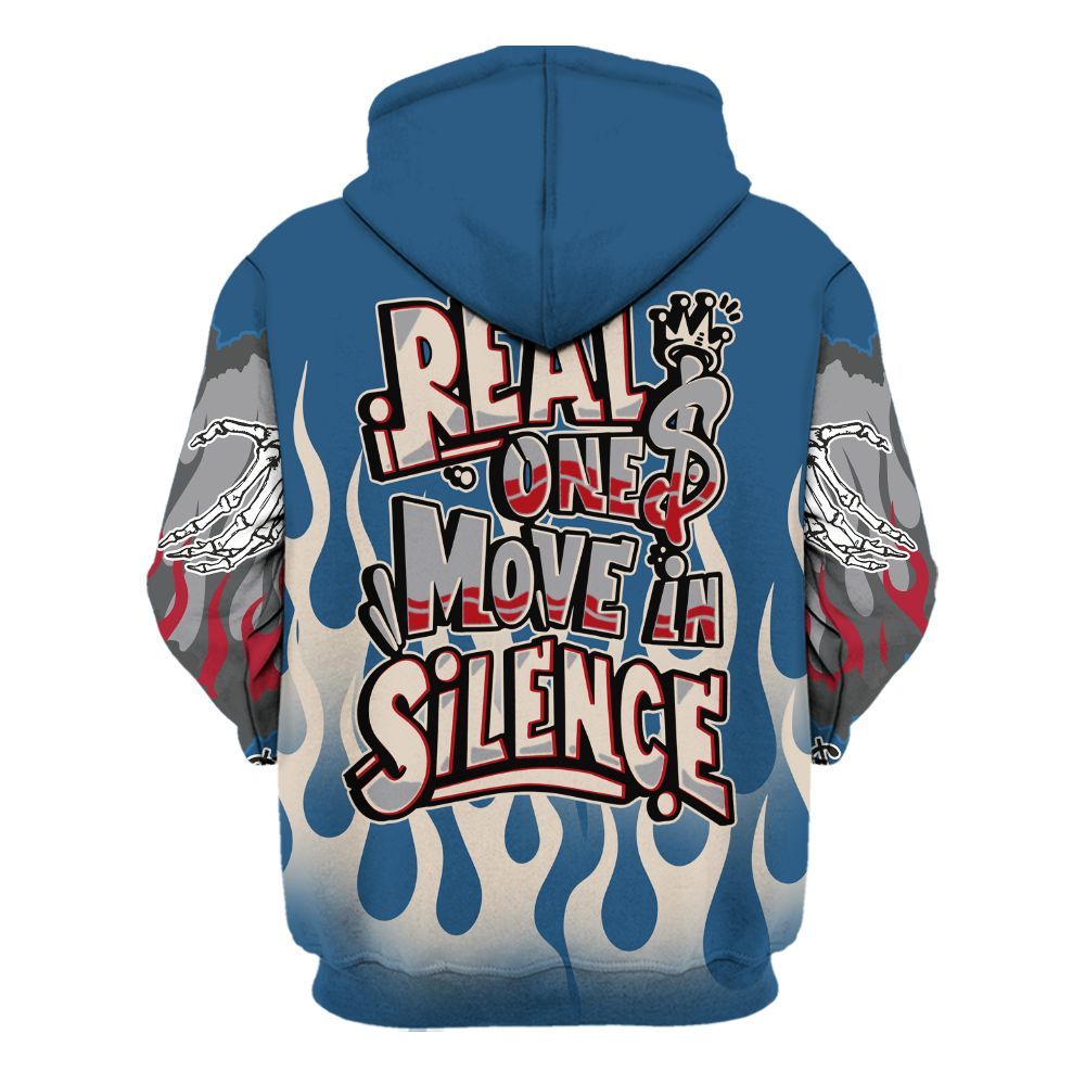 Hoodie To Match Rare Air 3s - Ones Move In Silence Graphic Trapped All Over Print