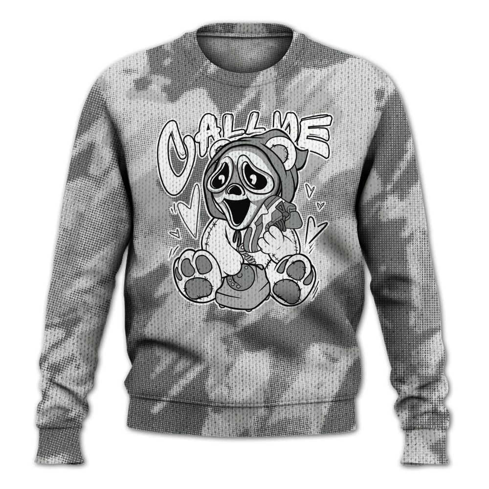 Knitted Sweater To Match Retro Wet Cement 4s - Call Me Bear Abstract Halftone