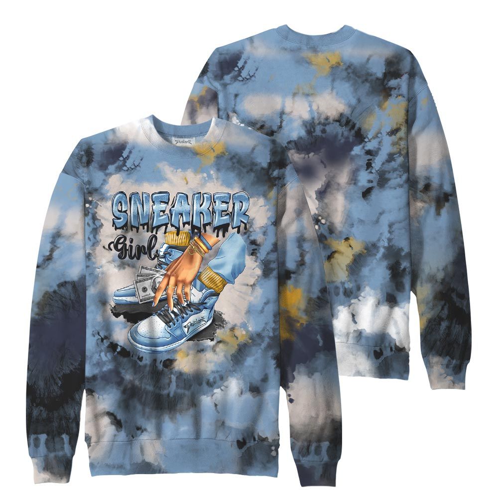 Sweatshirt To Match, High OG First In Flight 1s Sweatshirt, SNEAKER Girl Money Drip Tie Dye Sweatshirt Outfit 903 NCT