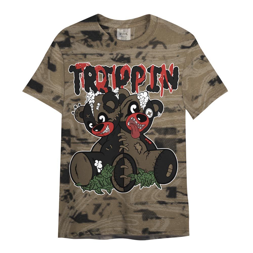 Shirt To Match Olive 9s - Trippin Bear Blurry Graphic Shirt Unisex